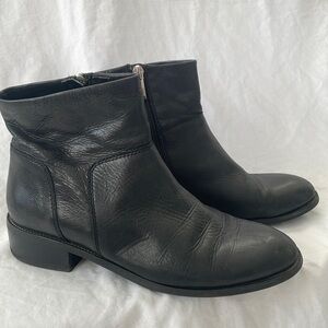Black leather boots